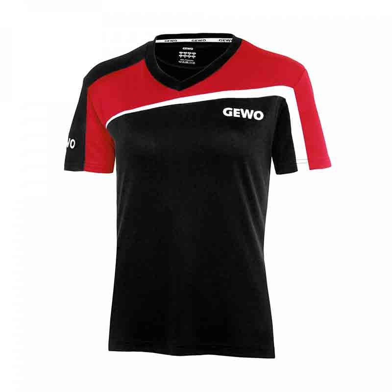 T-shirt Gewo Lady S18-3 noir et rouge